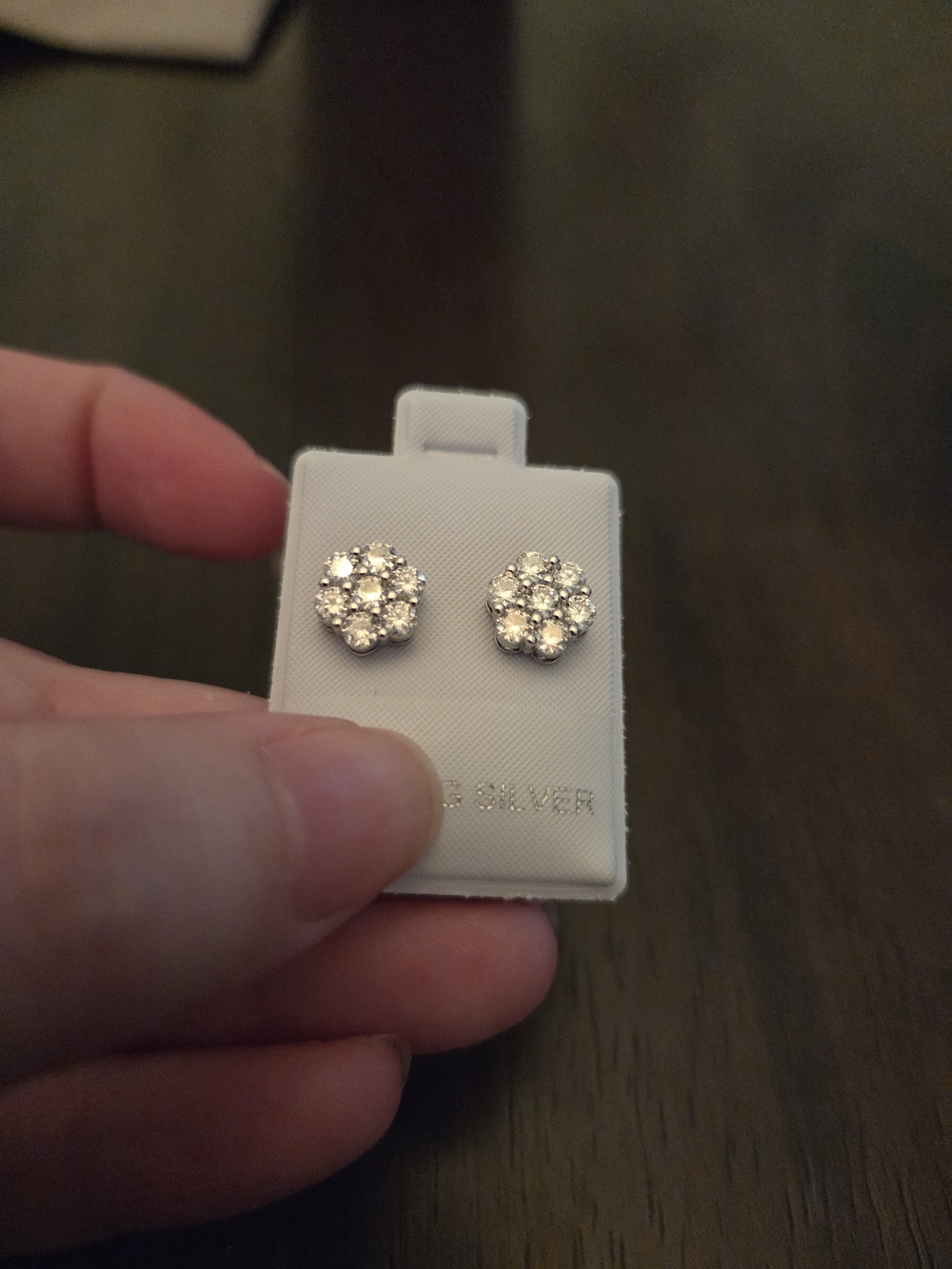 Sterling Silver Moissanite Flower Stud Earrings 1.12 Ct - White